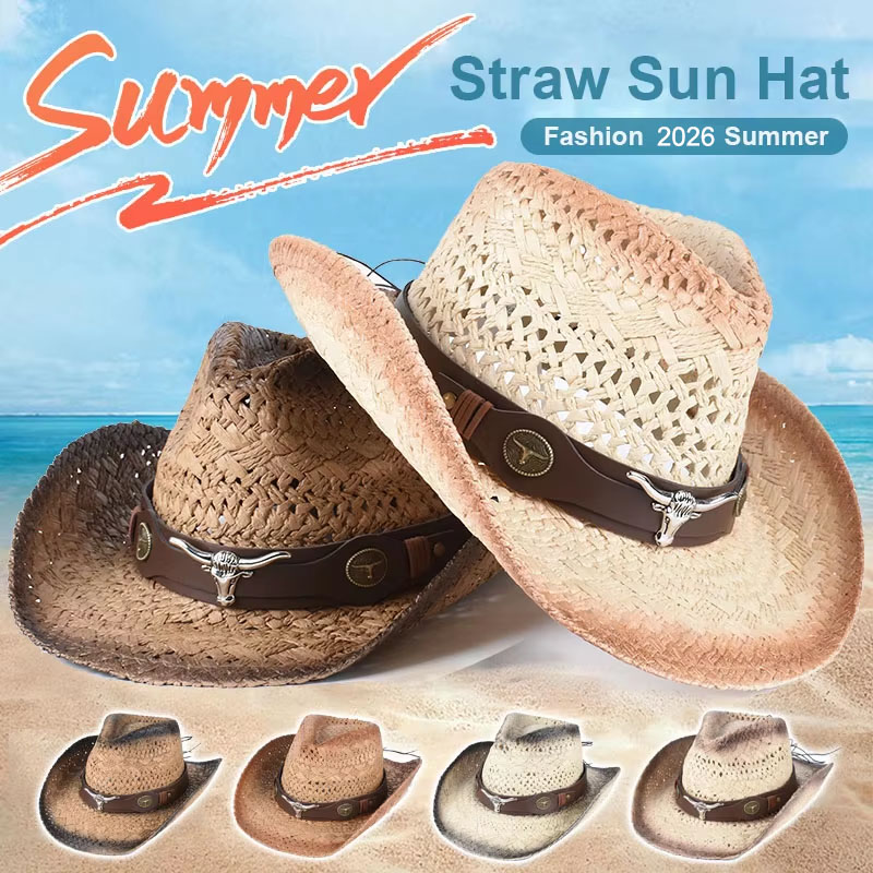 Cowboy Hat Straw - New Western Cowboy Hat Men Women