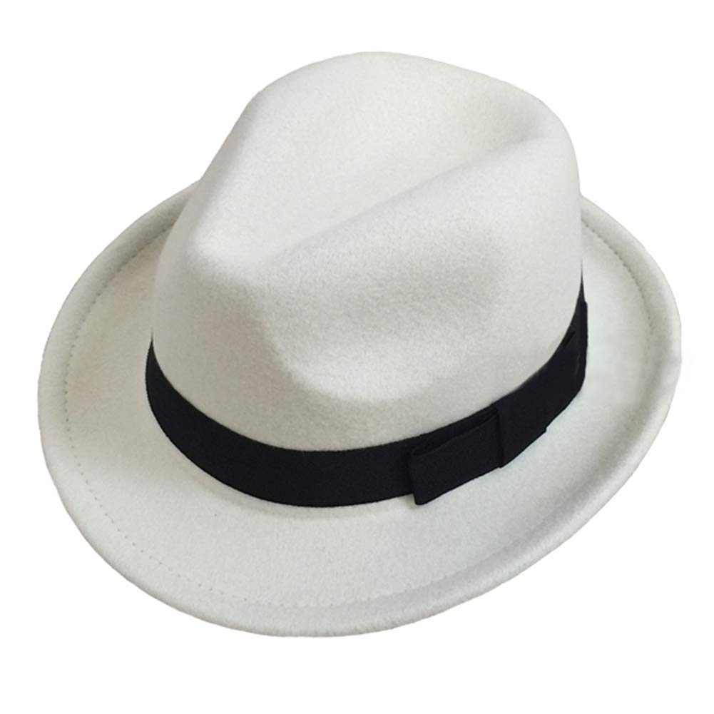 Fedora Hat Wool - Michael Jackson Hat cho Trẻ Em-Fedoras-Trắng