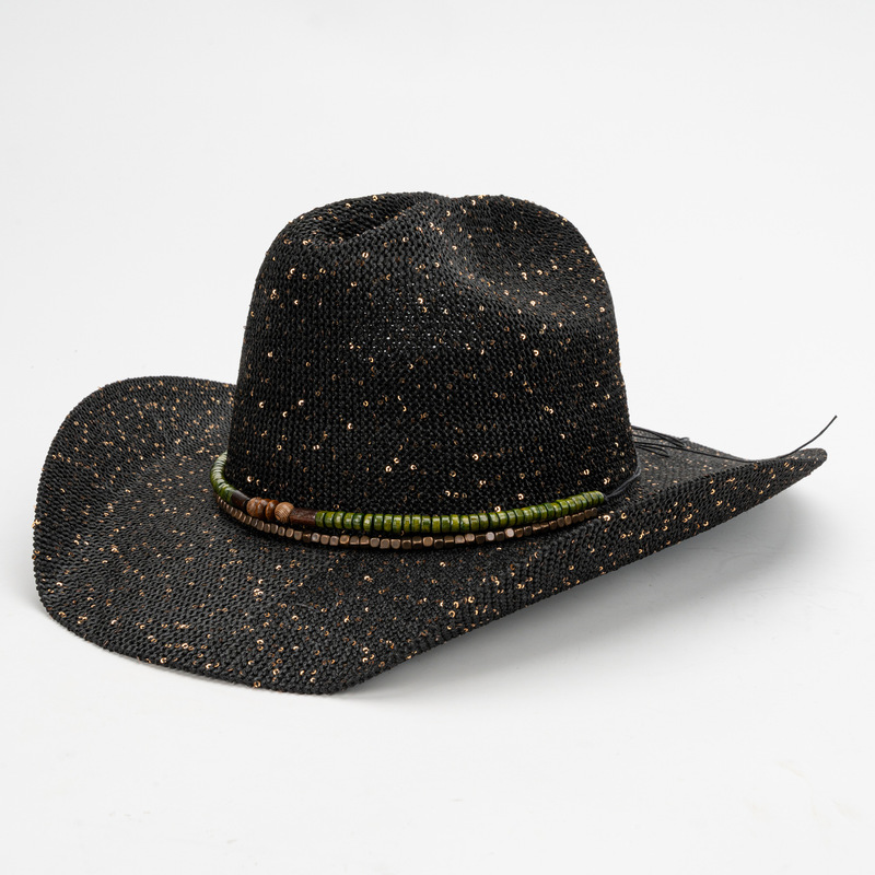 Cowboy Hat Straw - Glitter Western Cowboy Hat Hollow Out