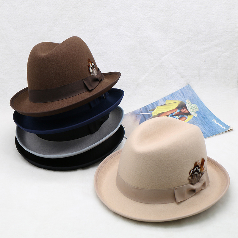 Fedora Hat Wool - Vintage Wool Felt Trilby Fedora Hat