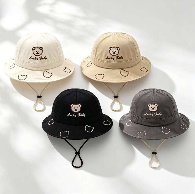 2026 Cute Cartoon Bear Baby Bu - đánh giá và giá Bucket Hat Cotton