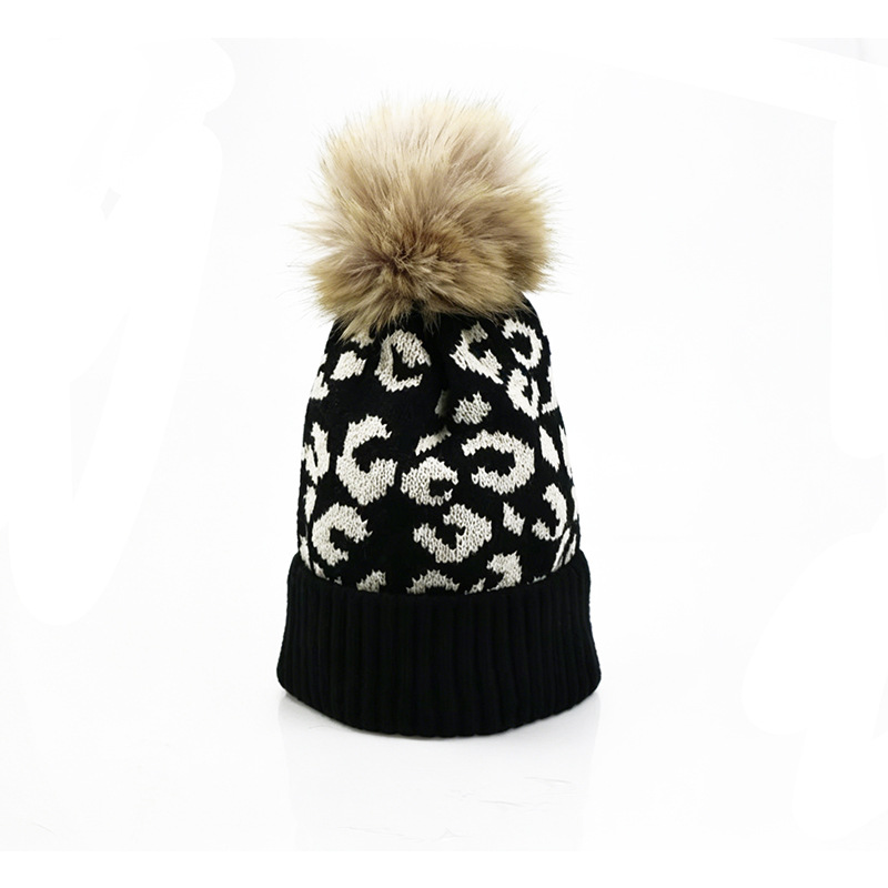 Autumn and winter leopard prin - đánh giá và giá Beanie Cuffed Knit