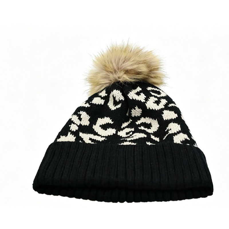 Autumn and winter leopard prin - đánh giá và giá Beanie Cuffed Knit