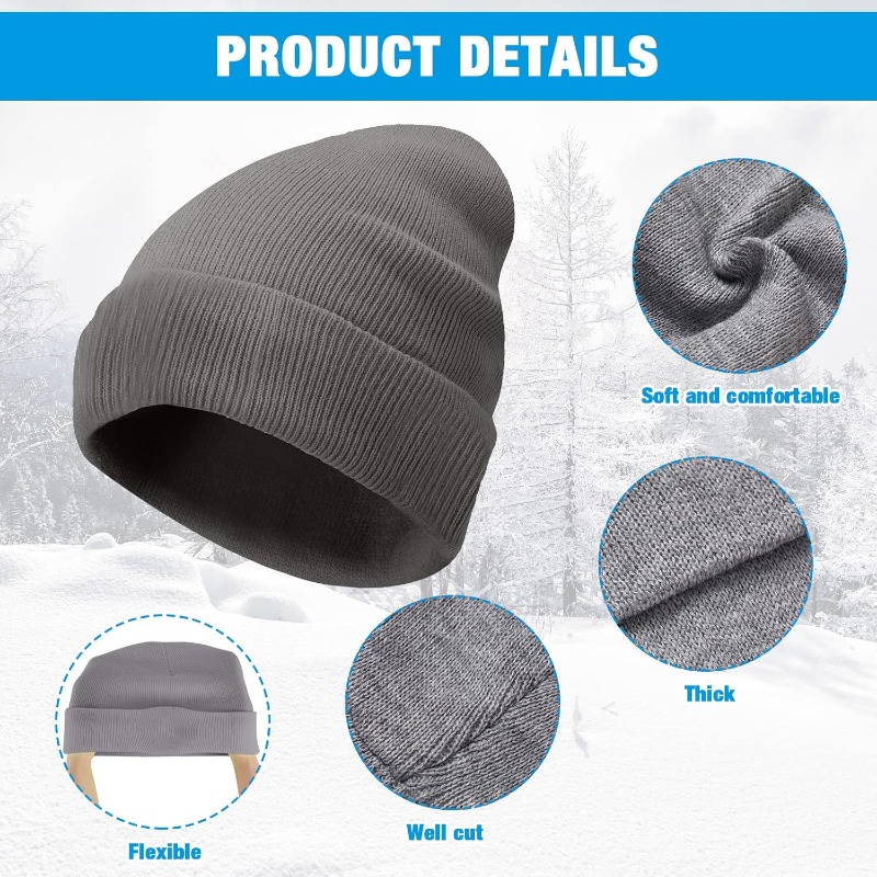 1pc Winter Warm Thick Beanie H - đánh giá và giá Beanie Cuffed Knit