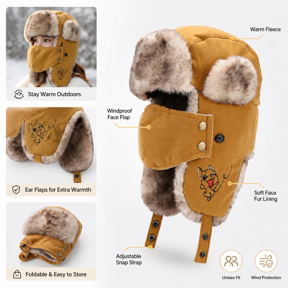 New Faux Fur Lining Trapper Ha - đánh giá và giá Trapper Hat Ear Flap